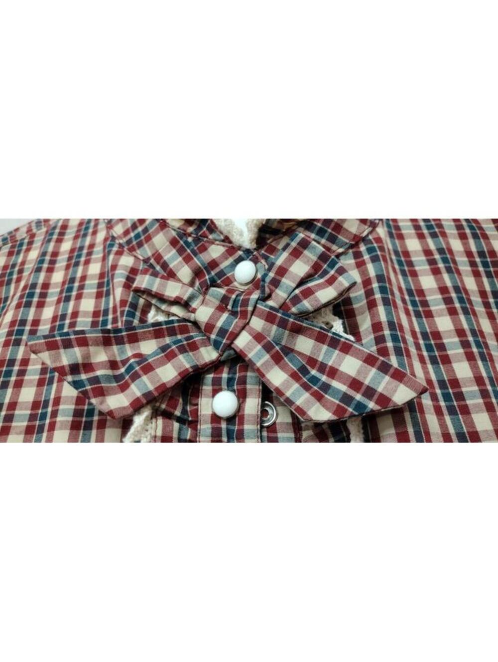 Stranger Things Plaid Long Sleeve Western Ruffed Crochet Historical Costume M/L - Picture 11 of 16